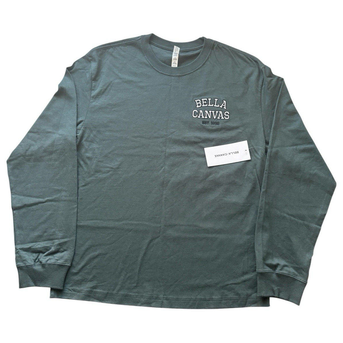 Bella + Canvas Heavyweight Long Sleeve T-Shirt Mens Medium Green 4651 7.5oz NWT