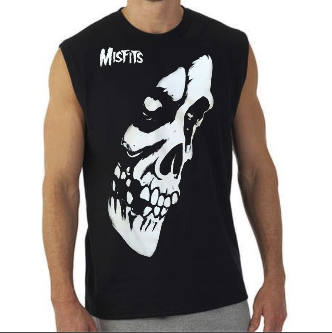 Misfits Side Rock Band Black Muscle Shirt