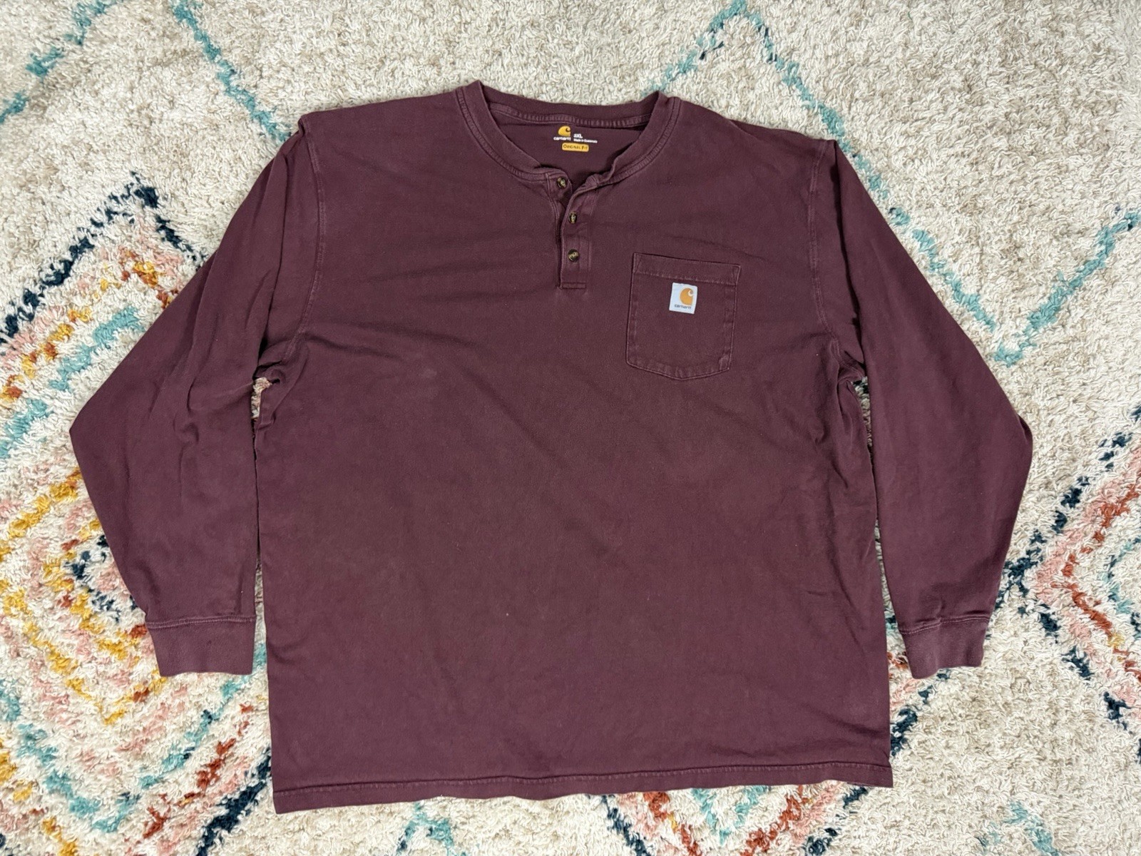 Burgundy Carhartt long sleeve shirtSize 3XL