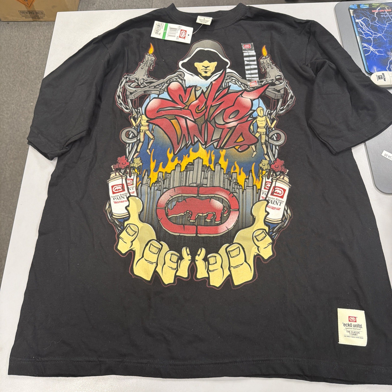 Vintage Y2K Ecko Unltd Graffiti Logo Tshirt Men’s L L Cotton Skate Hip Hop