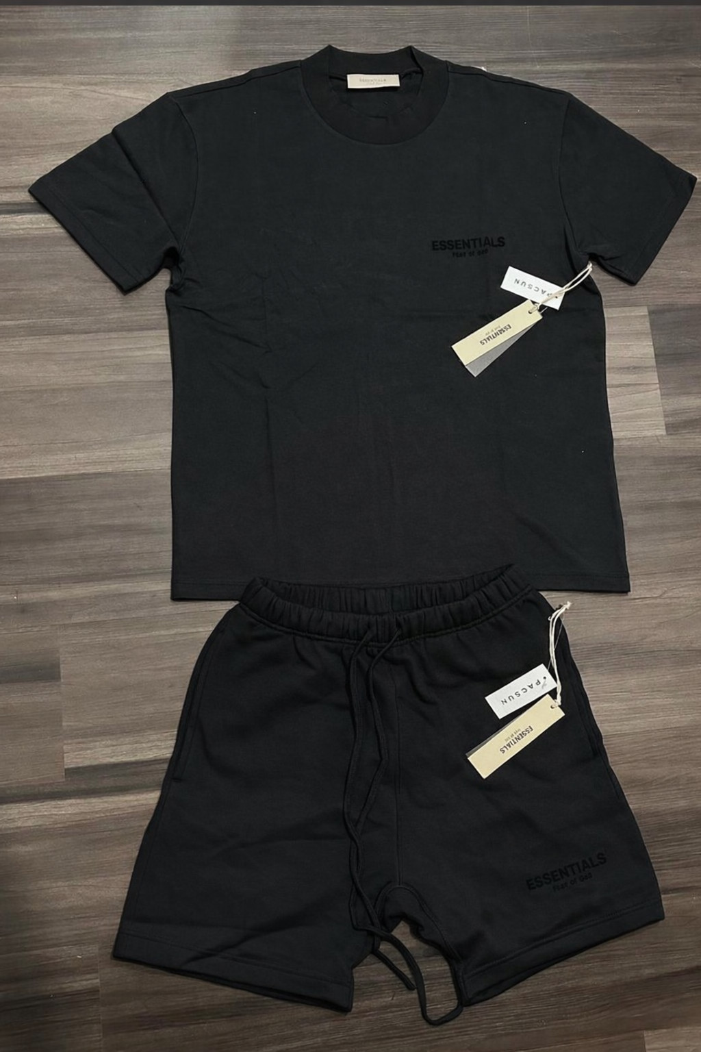 Black Essentials Tshirt/short set