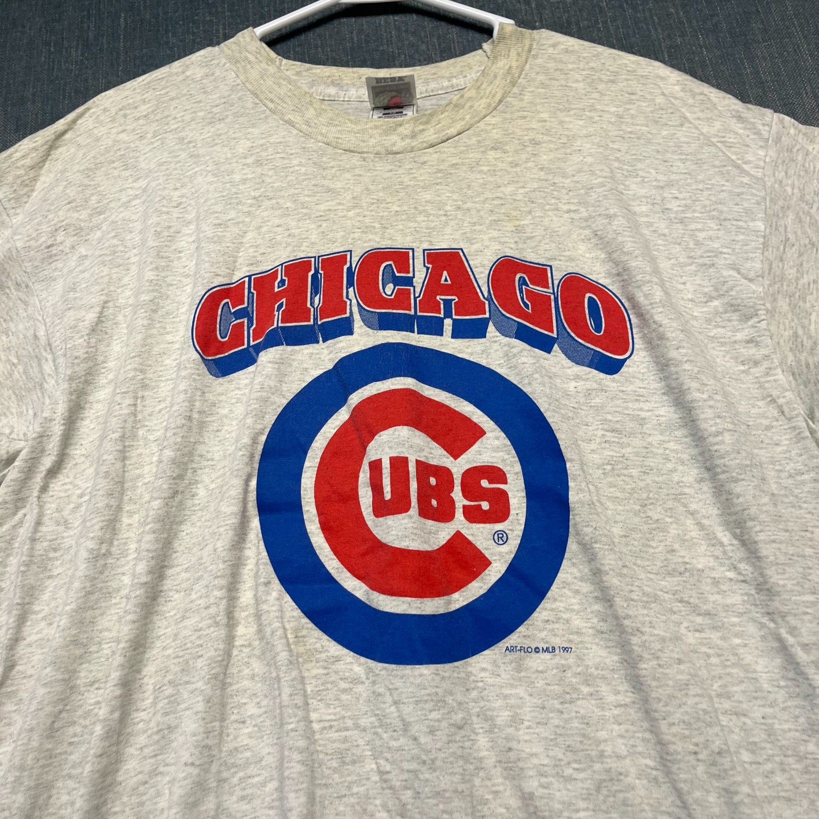 Fruit of the Loom Men’s Chicago Cubs T-Shirt Size XL Gray MLB Vintage 90s Single