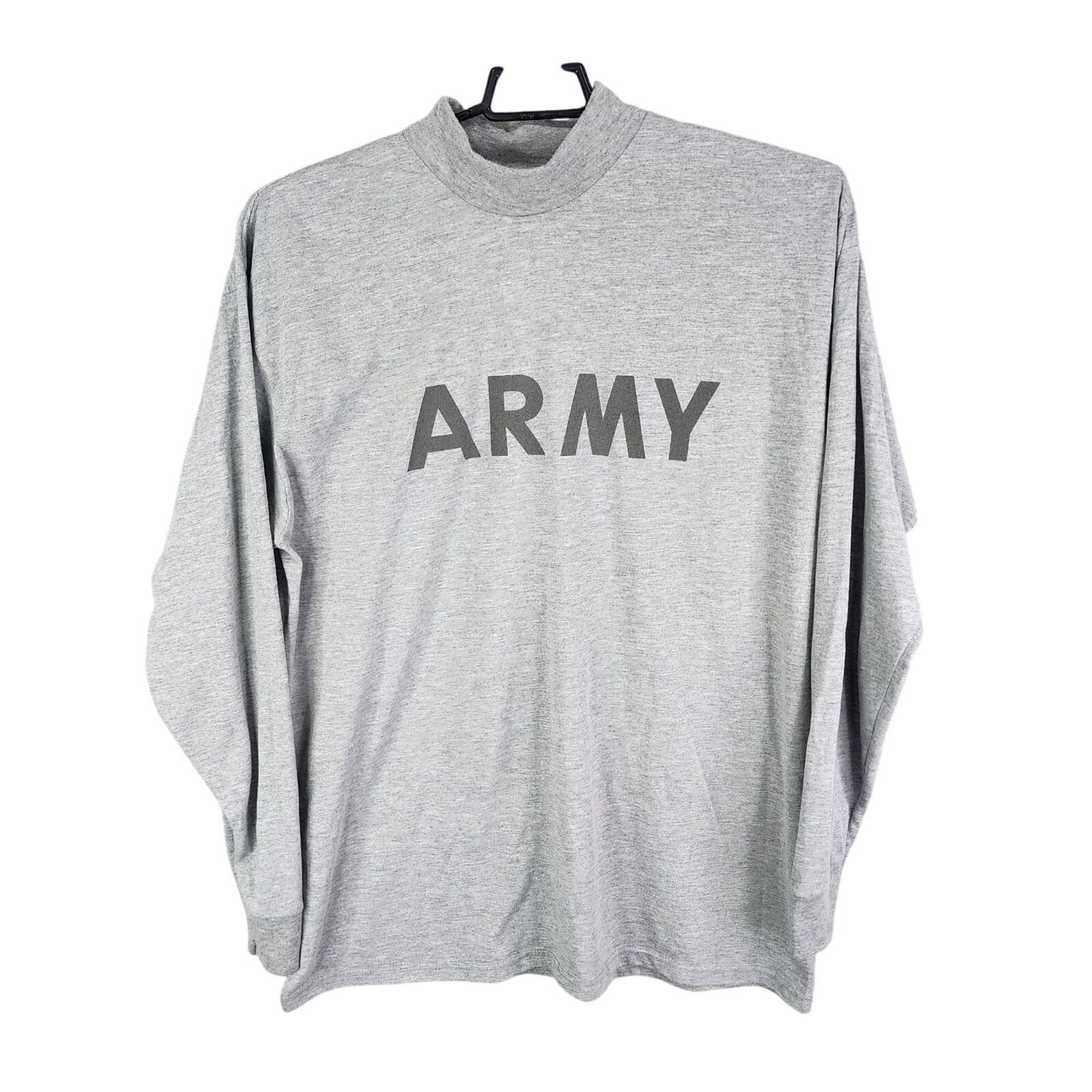 Mens Gray Army Physical Fitness Uniform Shirt Long Sleeve 100% Polyester Size XL