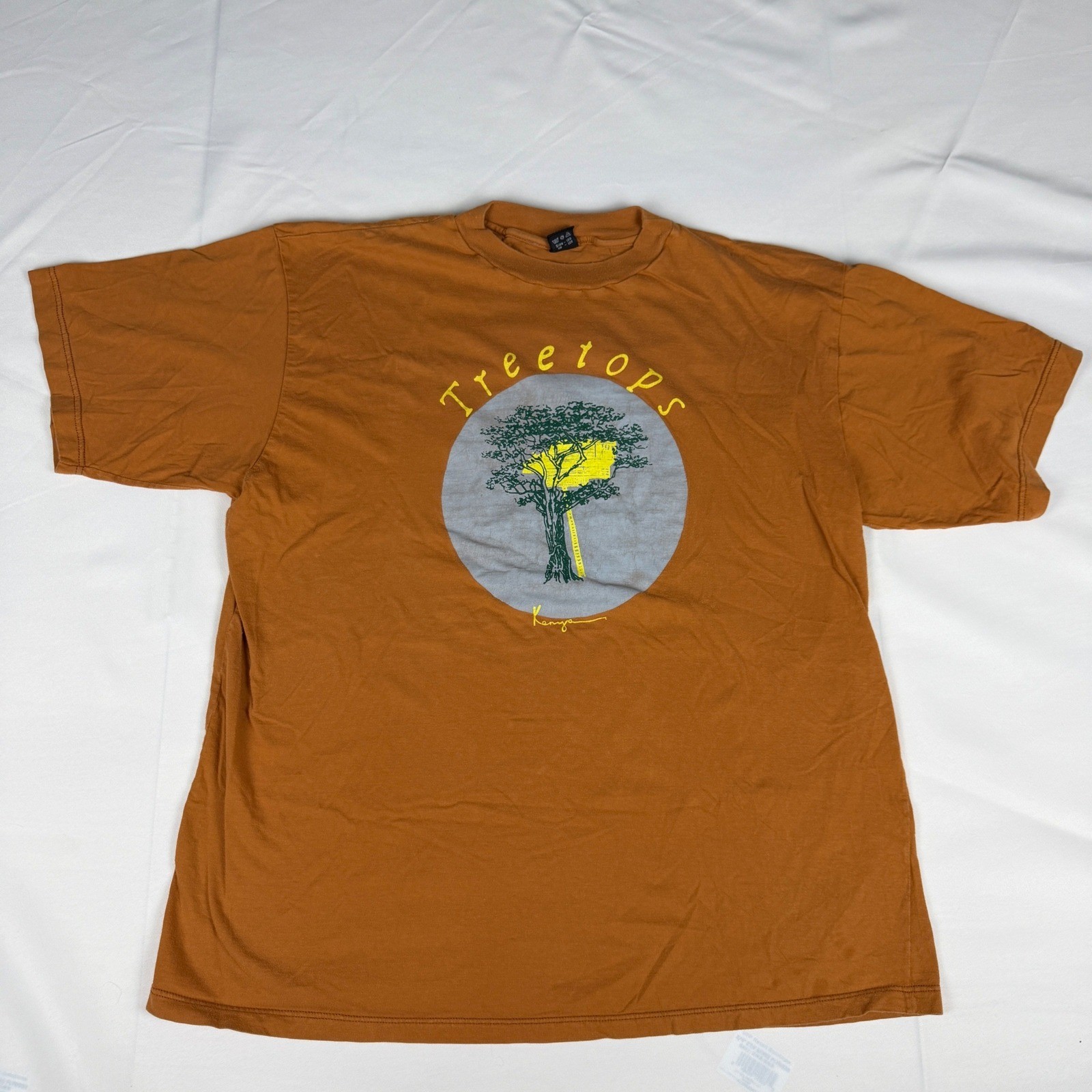 Vintage Makena Treetops Kenya T-Shirt Burnt Orange Cotton Graphic Tee Size 120 L