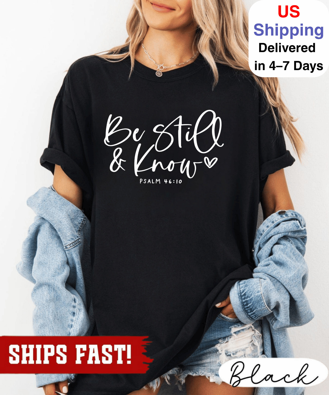 Be Still And Know Shirt, Psalm 46:10 Christian Scripture Tee, Faith Tee