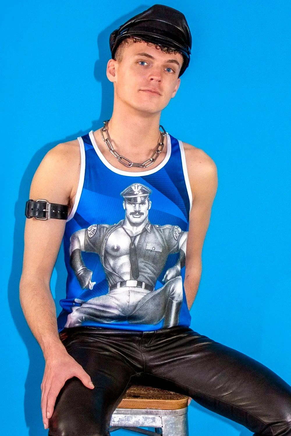 TOM OF FINLAND BLUES BROS MESH MUSCLE TANK TOP MENS TOP T SHIRT GAY CULTURE