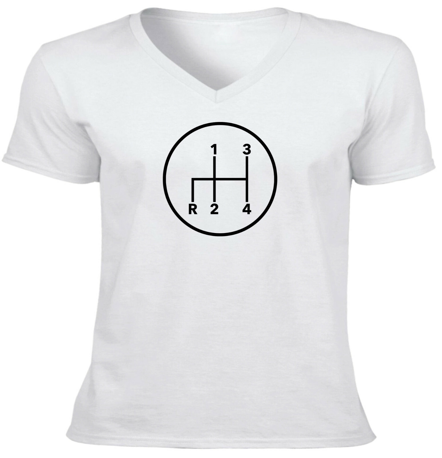 Manual Transmission Shift Pattern 4 Speed Stick Mens V-neck T-Shirt Gearshift