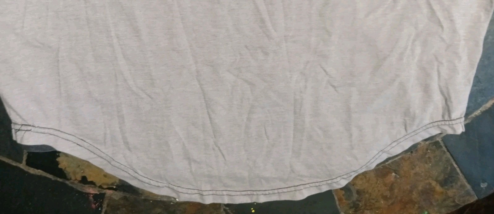 Carbon Grey T-Shirt Men Large Short Sleeve Longer Length Grunge Streetwear Y2K