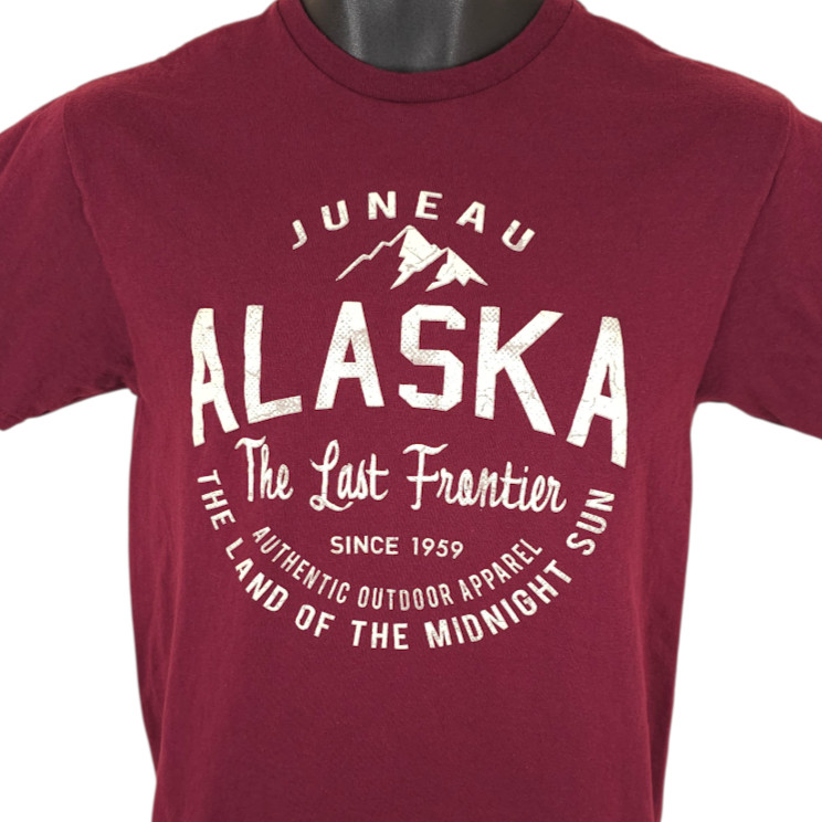 Juneau Alaska T Shirt Mens Size Small Red The Last Frontier Travel Destination