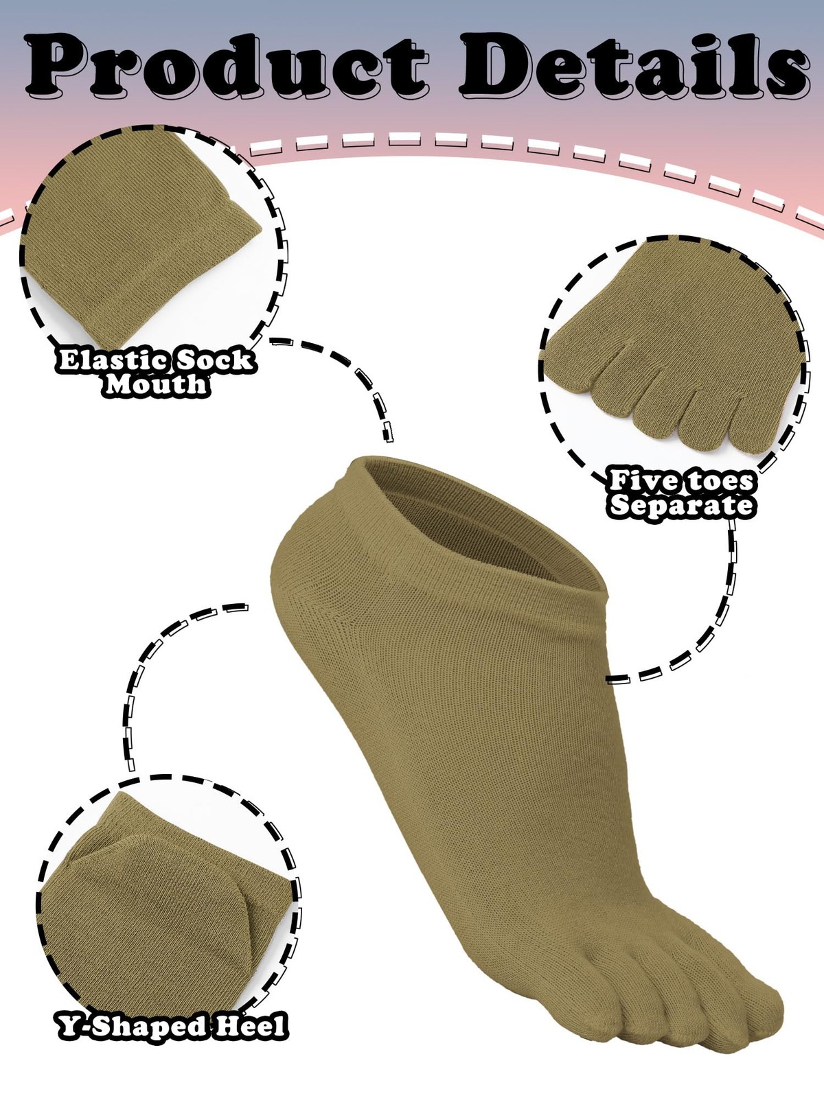 6/12 Pairs Women Toe Socks Cotton Ankle Low Cut Five Toe Sock for Women Men A…