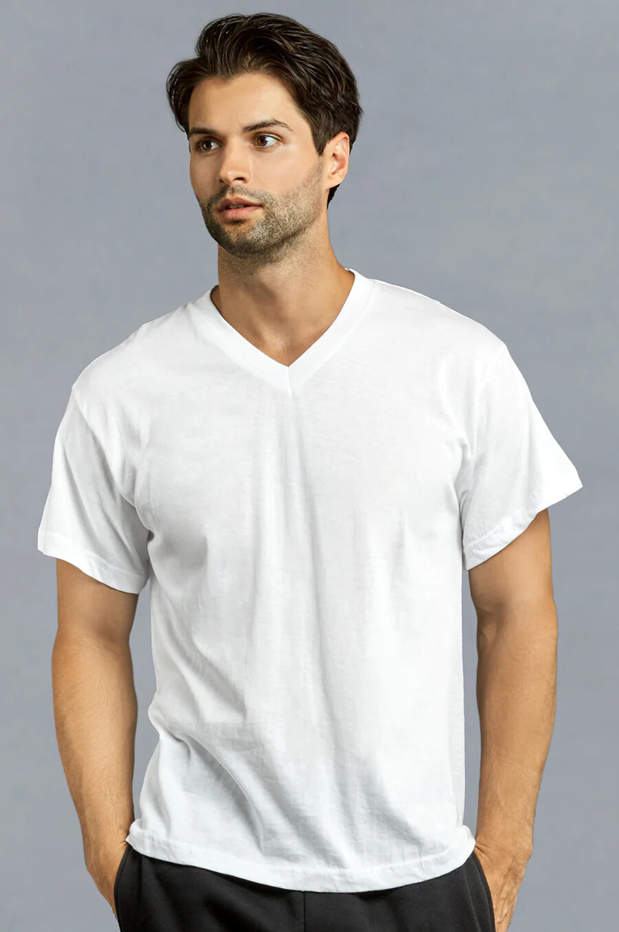 Mens Knocker Pack of 3 V-NECK T-SHIRTS Cotton TEES Whites UnderShirts S M L XL