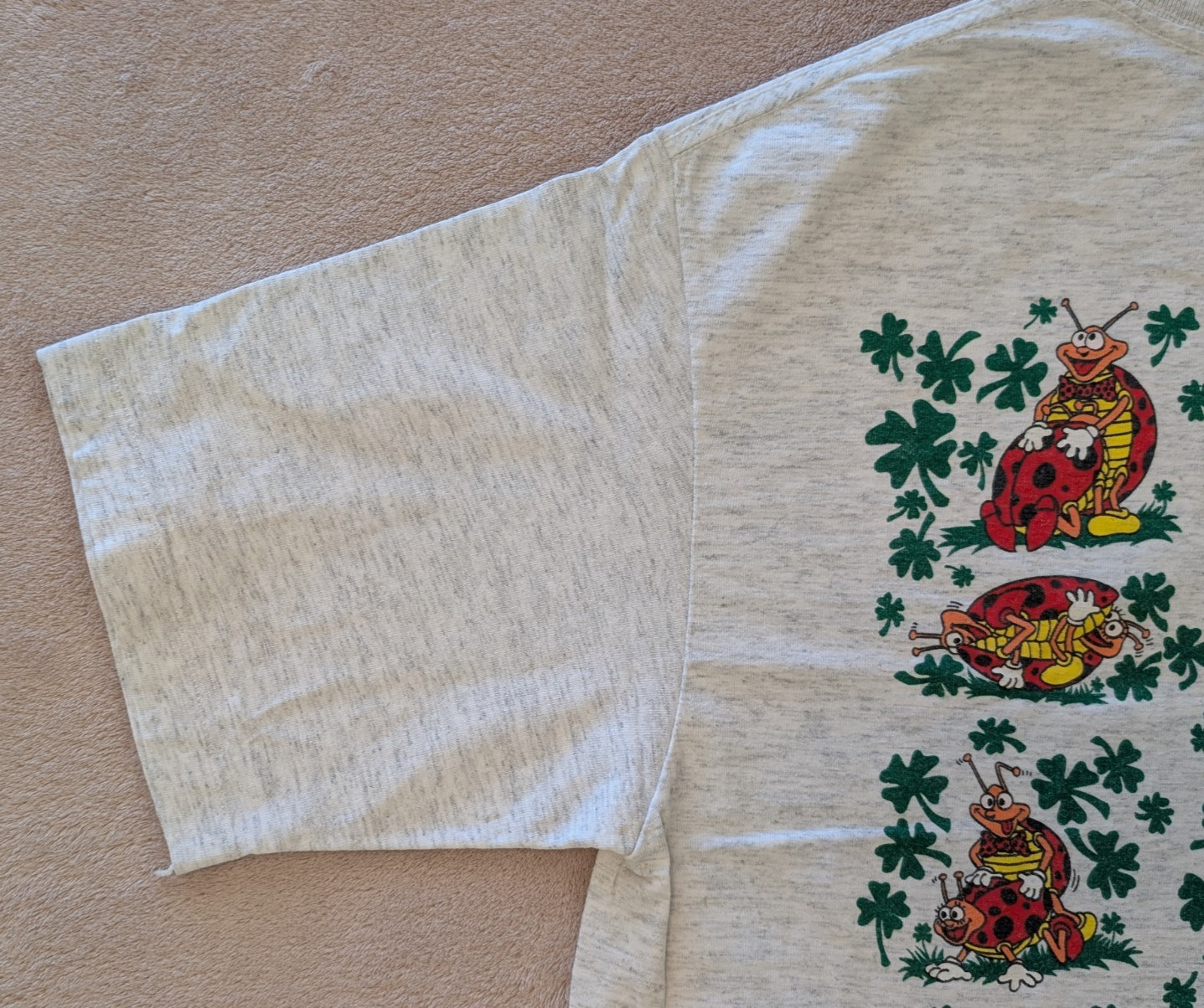 Vintage 1993 Risque Funny Ladybug Positions Four Leaf Clovers Shirt Coast Trends