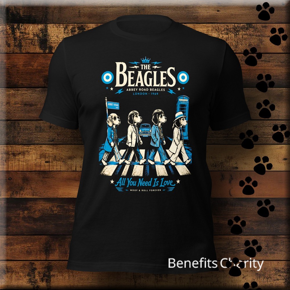 The Beagles – 60s Retro-Vintage Grunge – Beetles Parody Music Band Tee