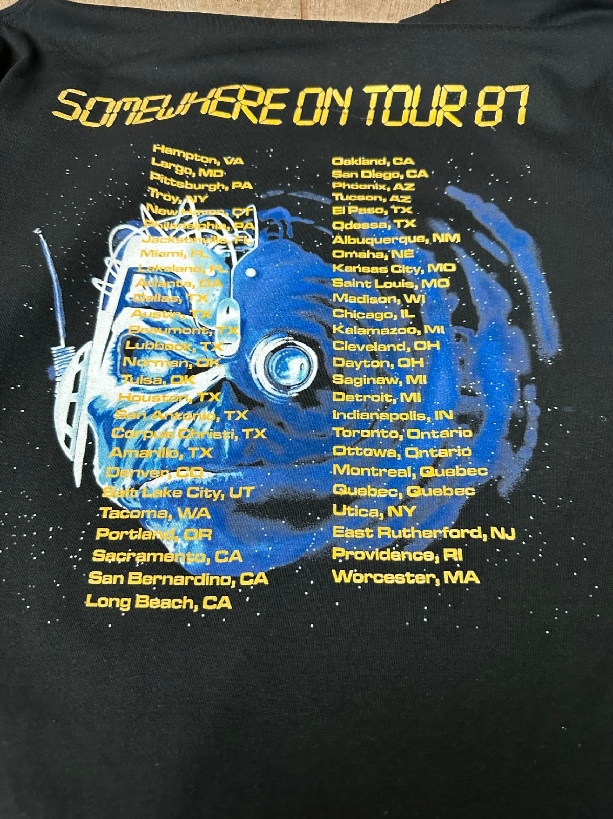 Iron Maiden – Somewhere on Tour 1987 Black T-Shirt Size S to 2XL
