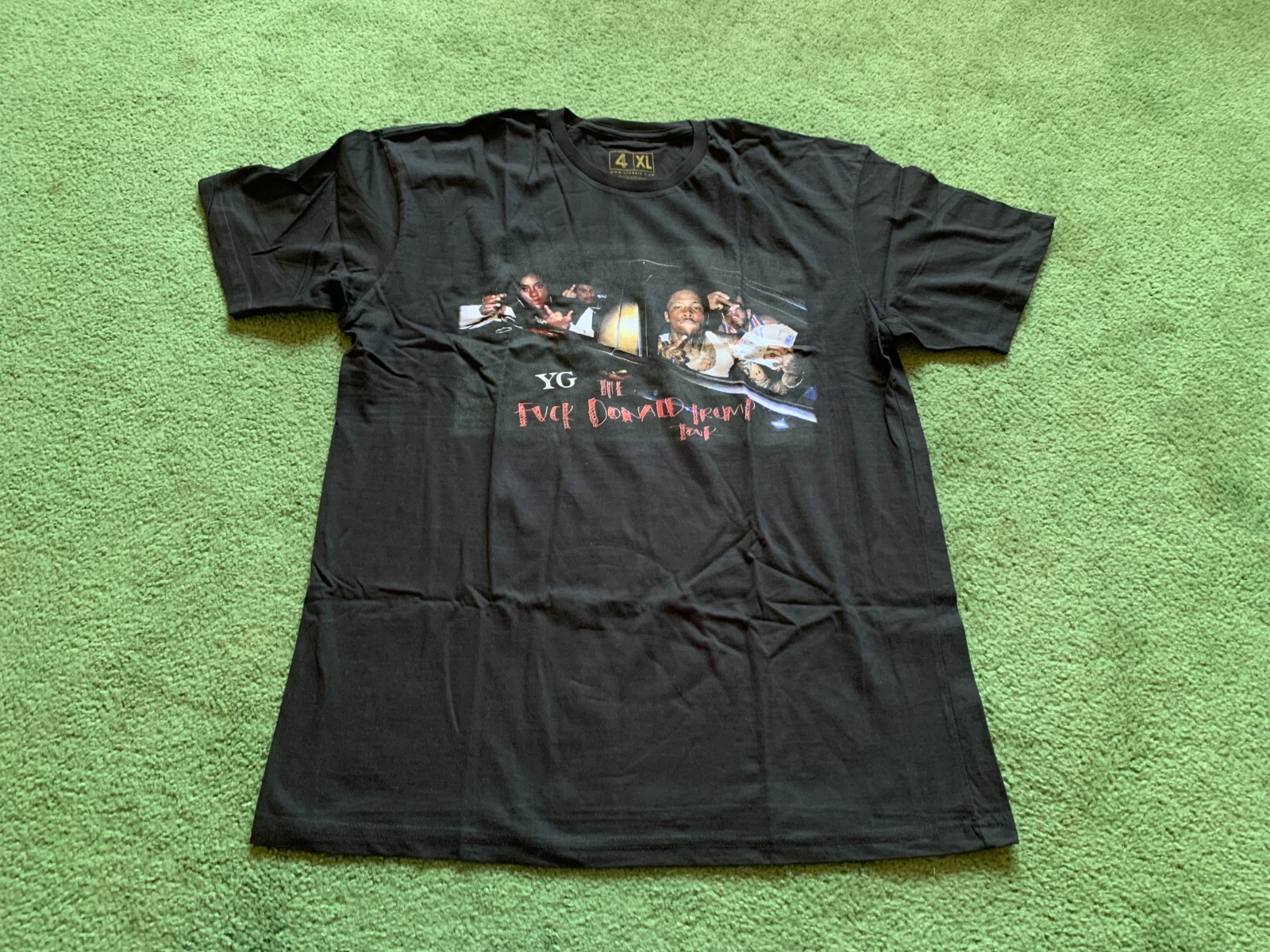 MEN’S 4HUNNID 400 YG RAPPER THE F**K DONALD TRUMP TOUR TEE T-SHIRT SIZE M NEW