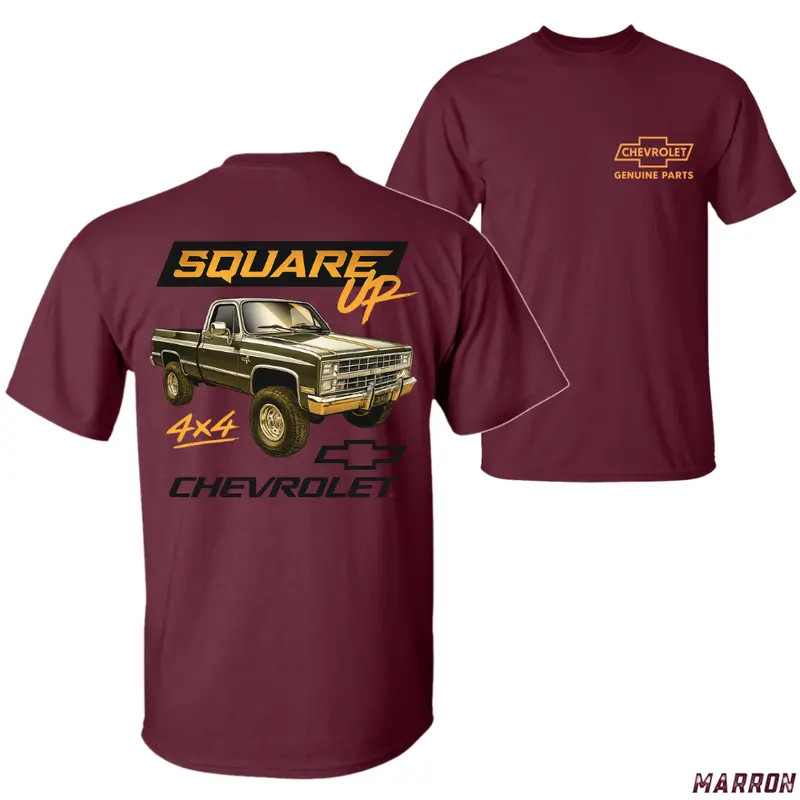 Chevy Square Body 4×4 T-Shirt, Chevrolet Square Up Pickup Graphic Tee, Classic C