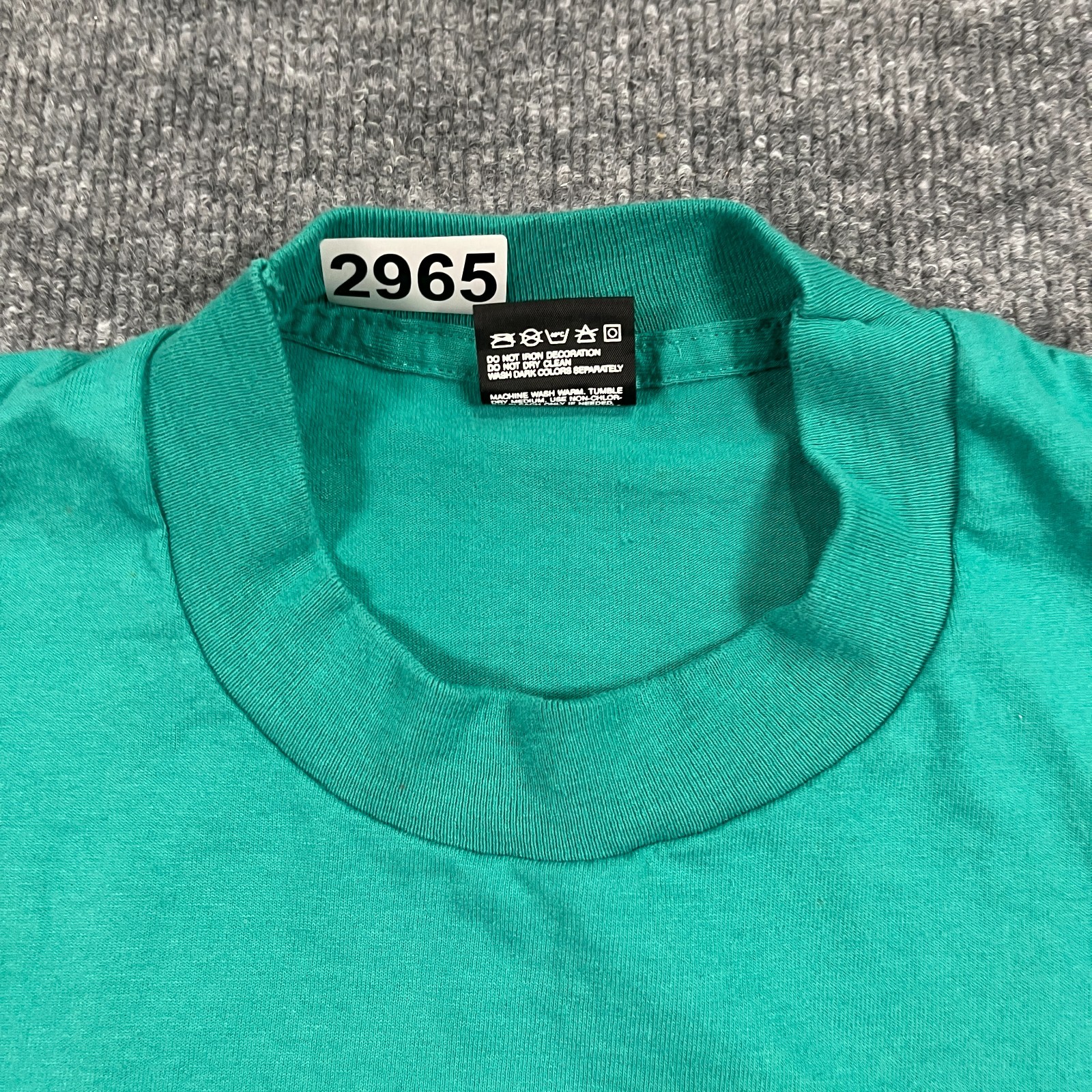 Vintage 90s I Conquered Cope Rock Climbing Shirt Large 22×28 Turquoise Blue