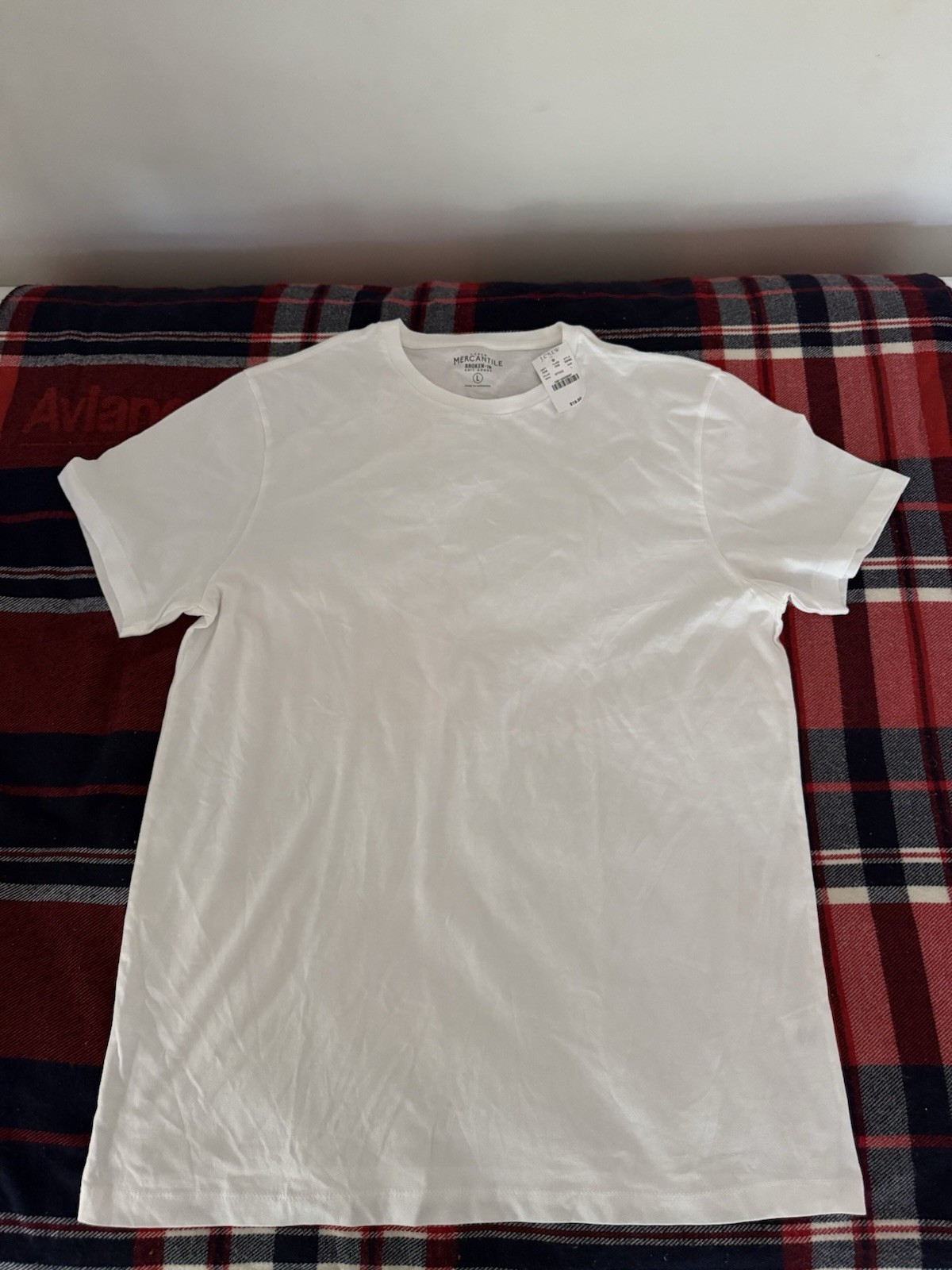 J Crew Mens Short Sleeve Crew Neck Cotton T Shirt Large White