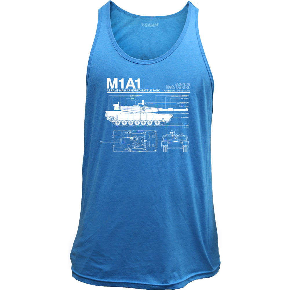 M1A1 Abrams Main Battle Tank Blueprint Tank Top
