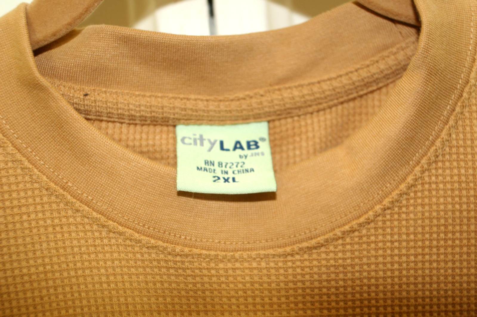 NEW Men City Lab 2XL Solid Heavy Duty Thermal Tee Mustard Yellow Long Sleeve