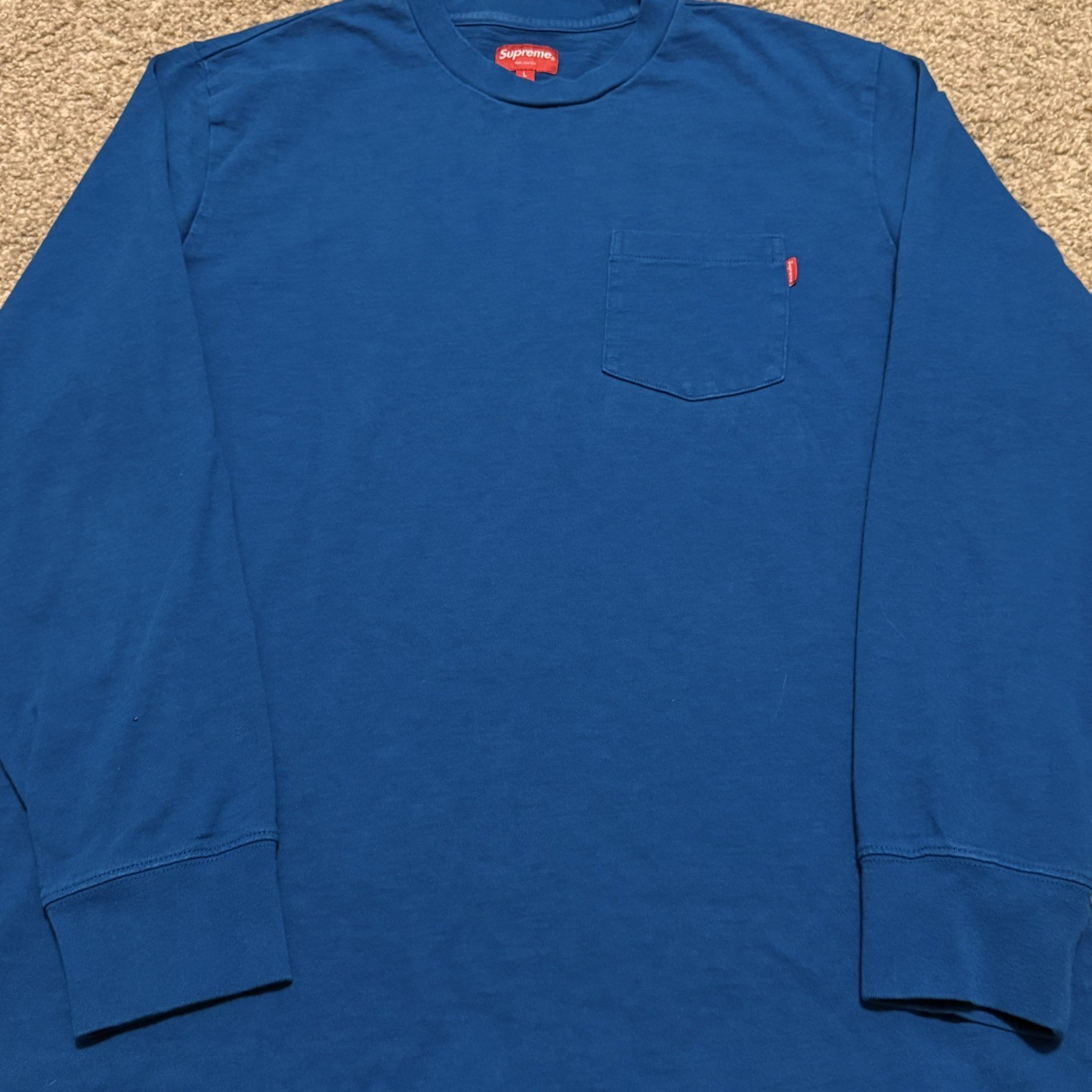 Supreme Box Long Sleeve Tee Dark Royal Size Large SS25 Worn Twice