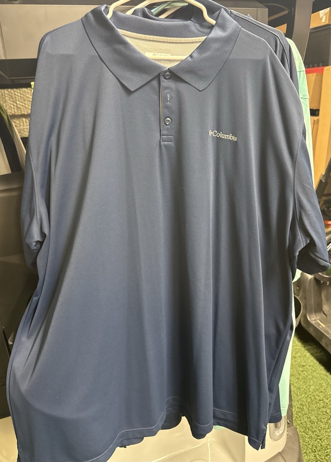 Columbia 5xlTall Navy Polo Omni Wick Material Very Good Condition