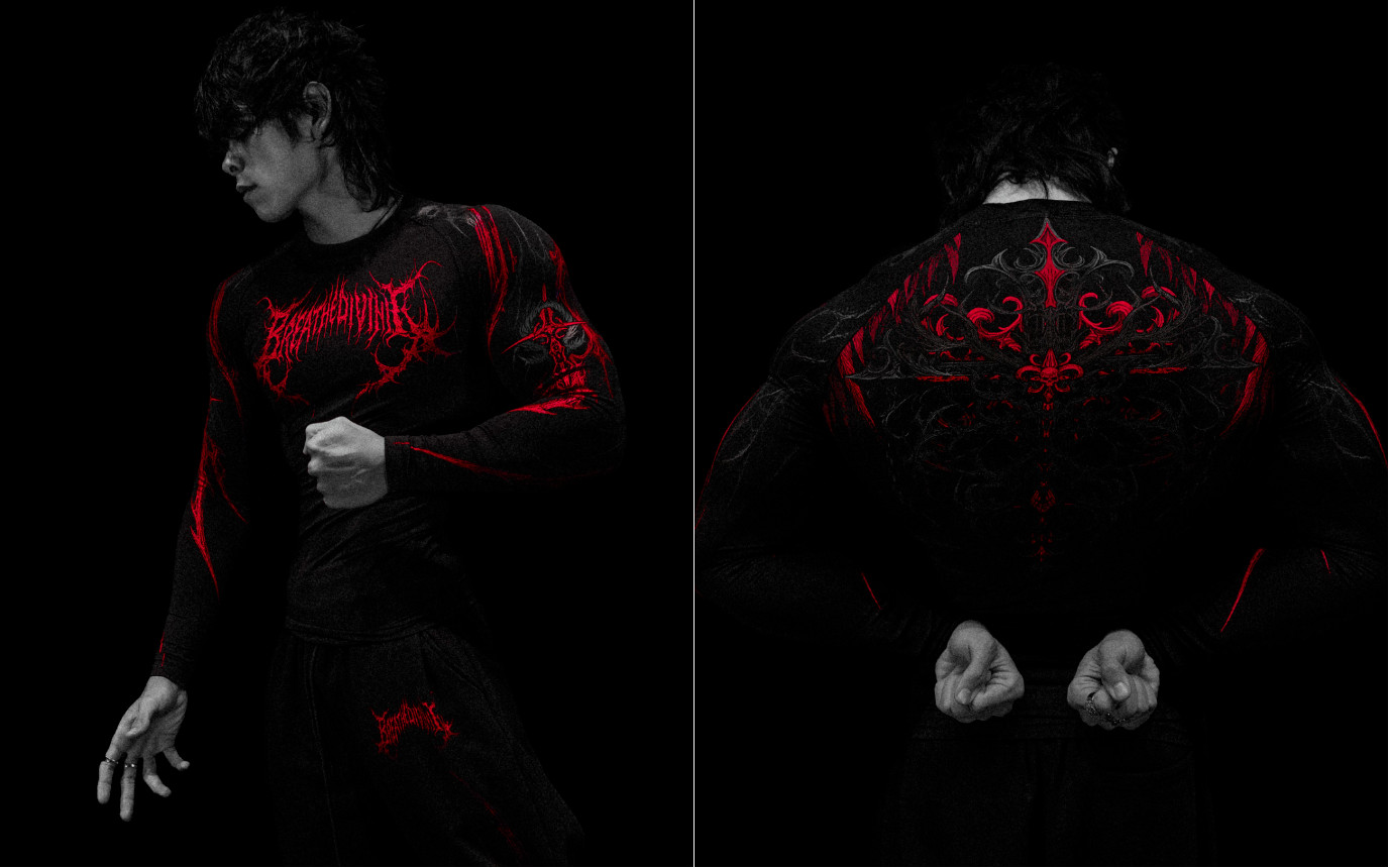 Breathedivinity Striped high-elastic sports tight long-sleeved shirt