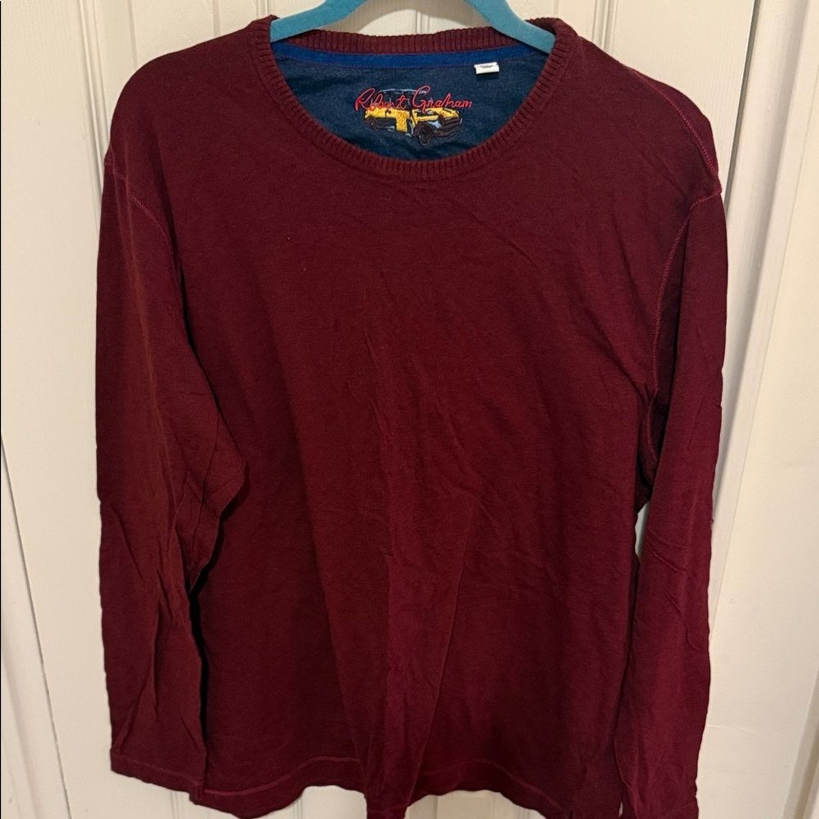 Robert Graham Deep Red Crew Neck Shirt Size 2XL