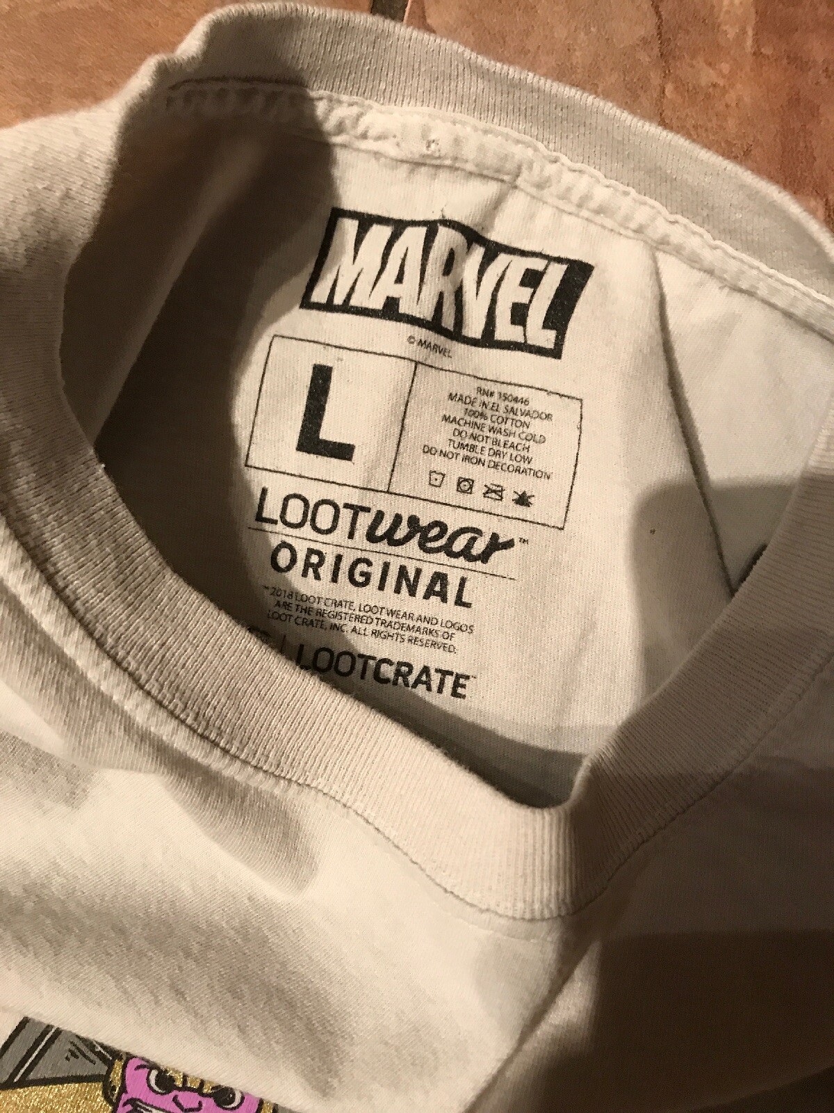 Thanos AVENGERS Infinity Gauntlet Loot Crate Shirt Marvel Light Grayish L