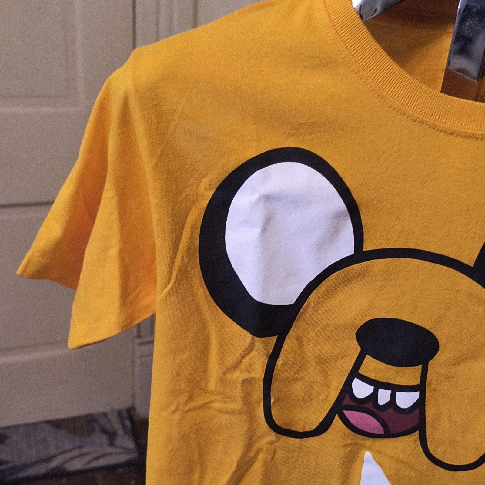 Cartoon Network Adventure Time Jake Yellow Graphic Logo T-Shirt Tagless M 10/12