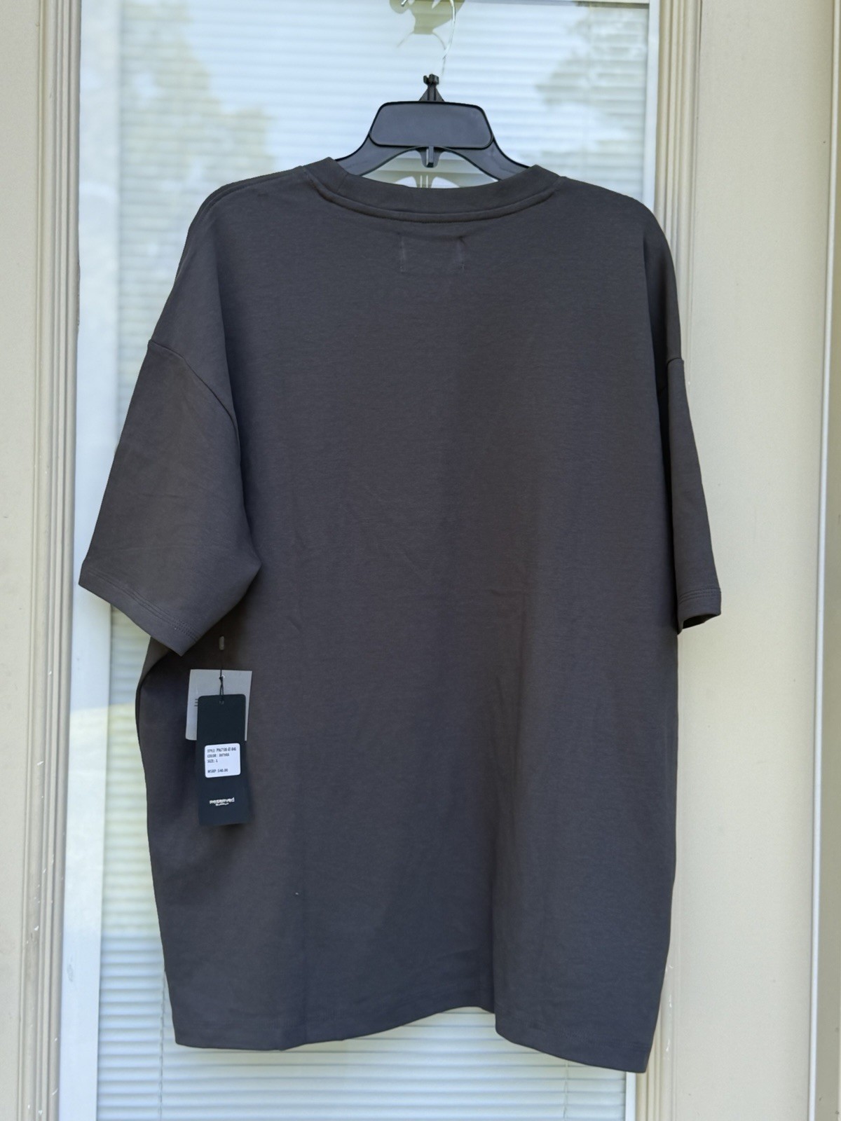 Reserved Supply Men’s Oversize Fit T-Shirt ANTHRA Size CHOOSE Crew Neck NWT