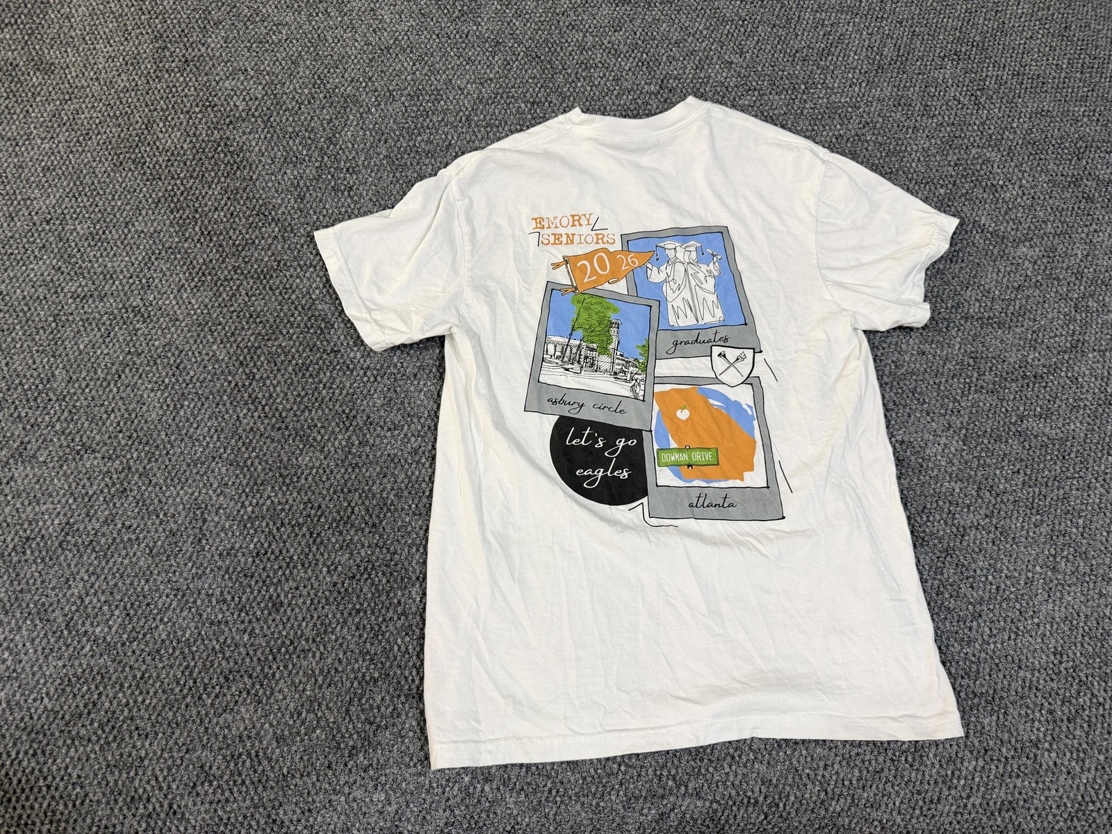 Comfort Colors Shirt Mens Medium White Emory Seniors 2026 Graphic Tee T-Shirt