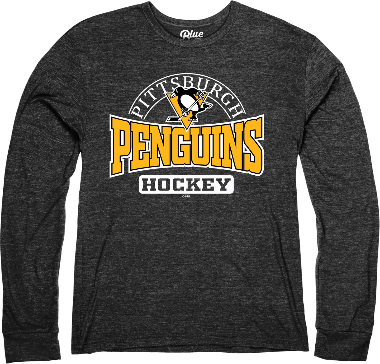 Blue 84 Pittsburgh Penguins Nhl Officially Licensed Tri-Blend Long Sleeve
