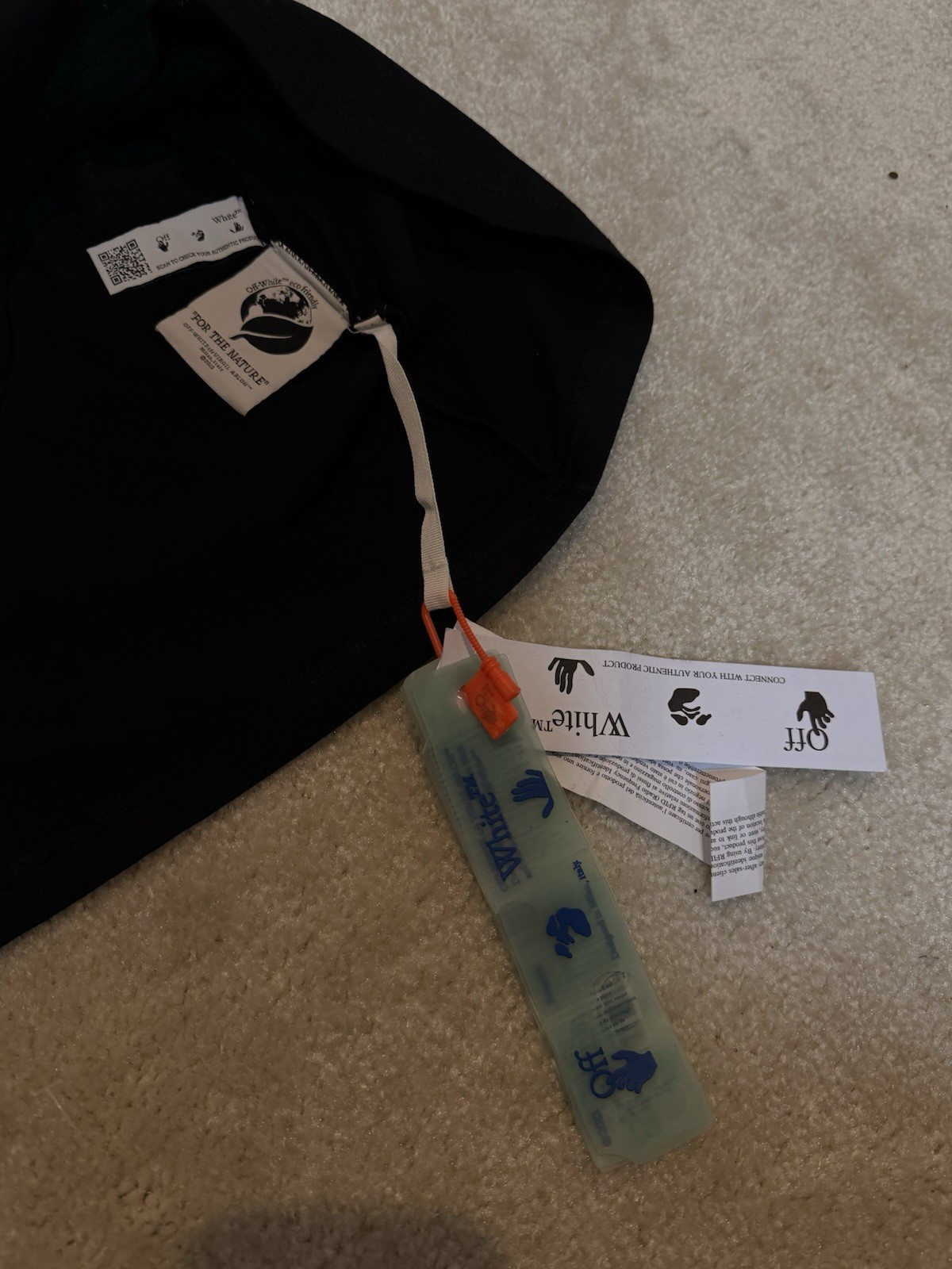 Off-White Men’s XXS Black Cotton Jersey Graphic Logo Crew Neck Short Sleeve Tee