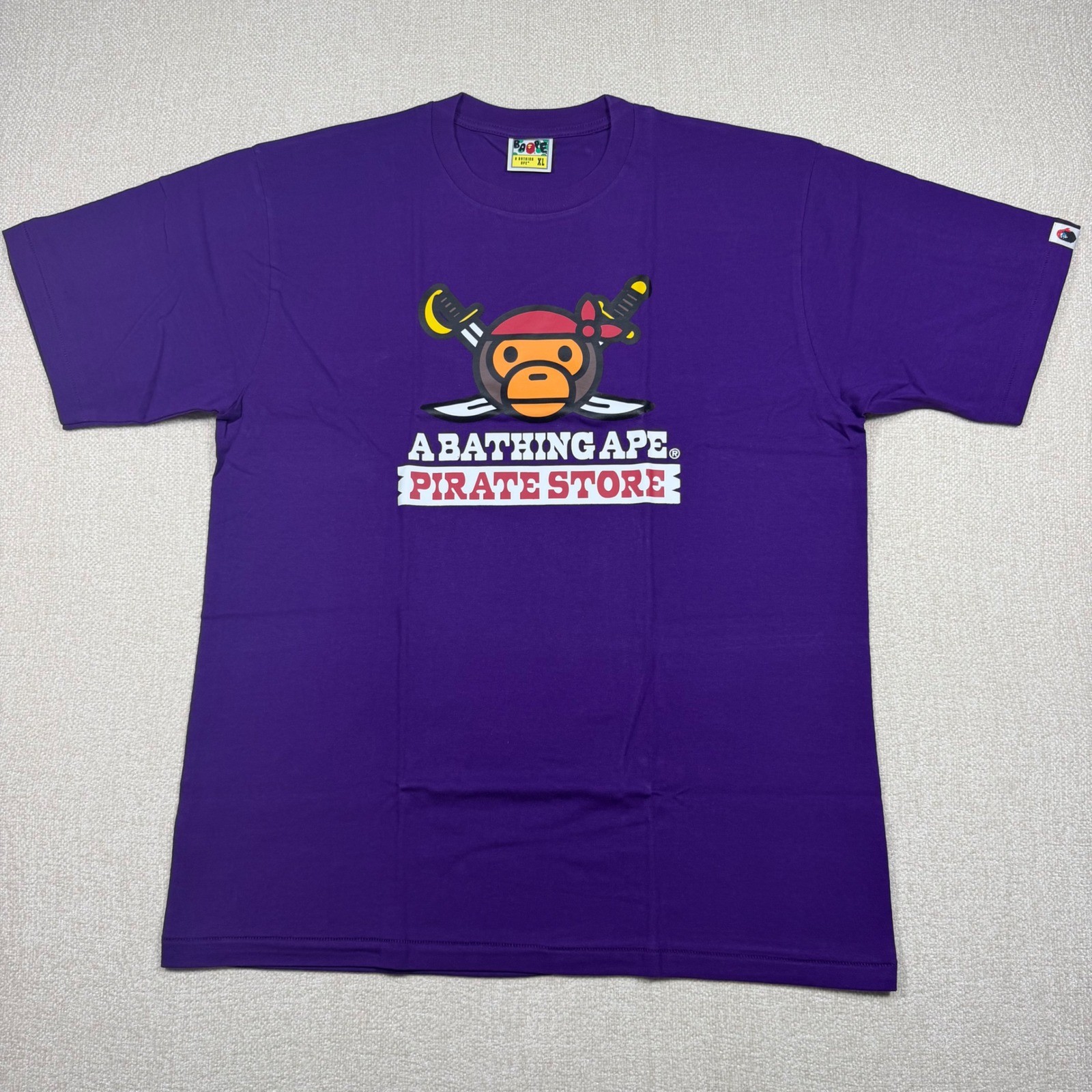 A Bathing Ape BAPE Pirate Store Milo Tee Purple Mens XL Brand New