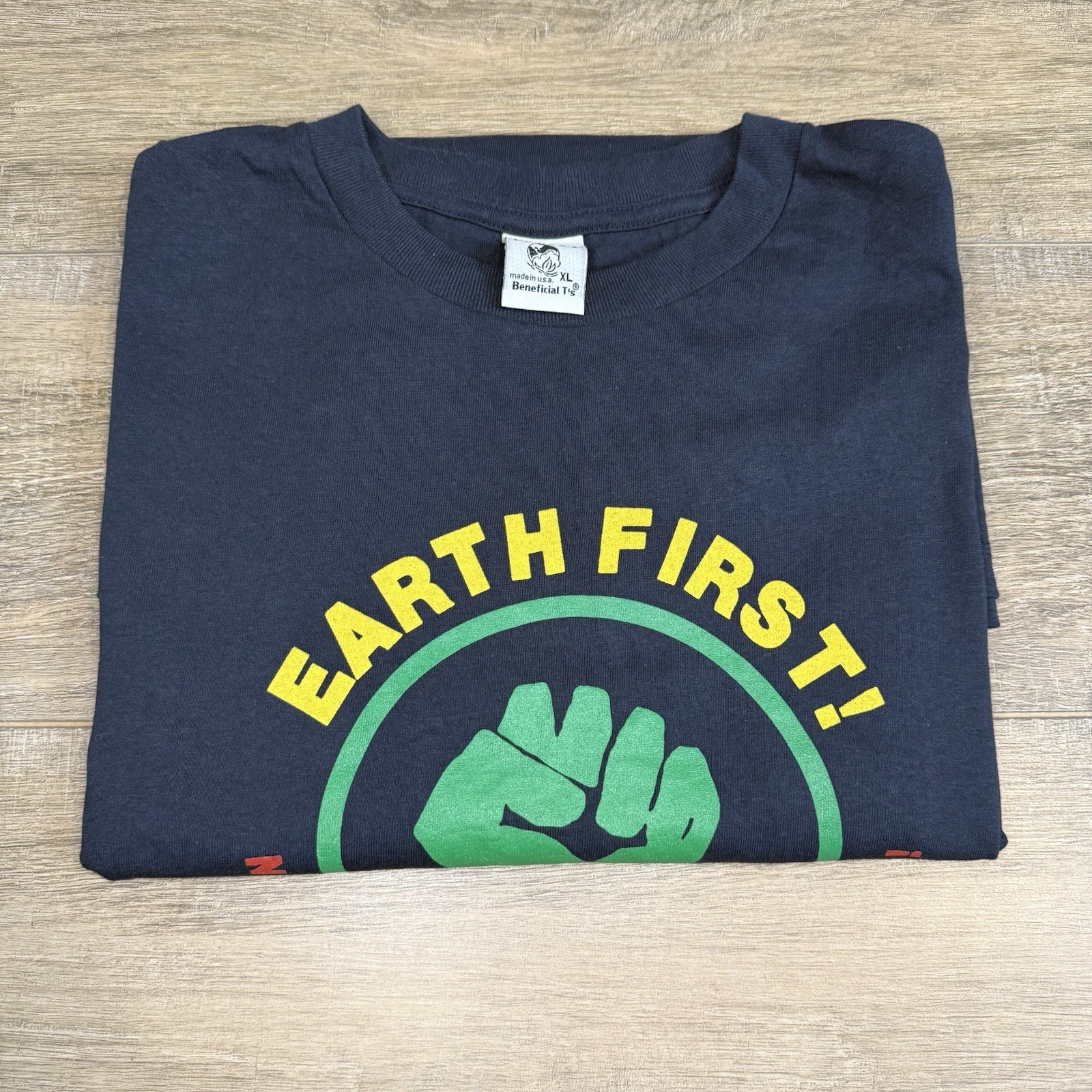 Rare VTG Patagonia Beneficial T’s Mens T-Shirt (XL) Earth First Fist Made USA B5