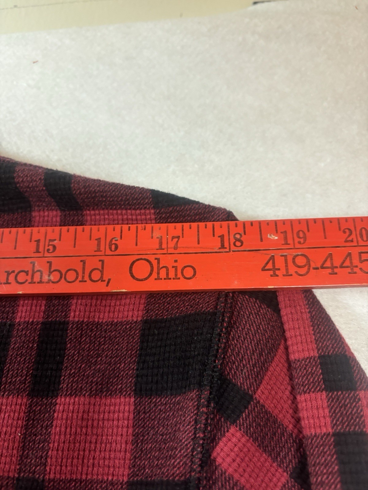 Polo Ralph Lauren Shirt Men’s Large Red Plaid Waffle Knit Long/SL Thermal Logo