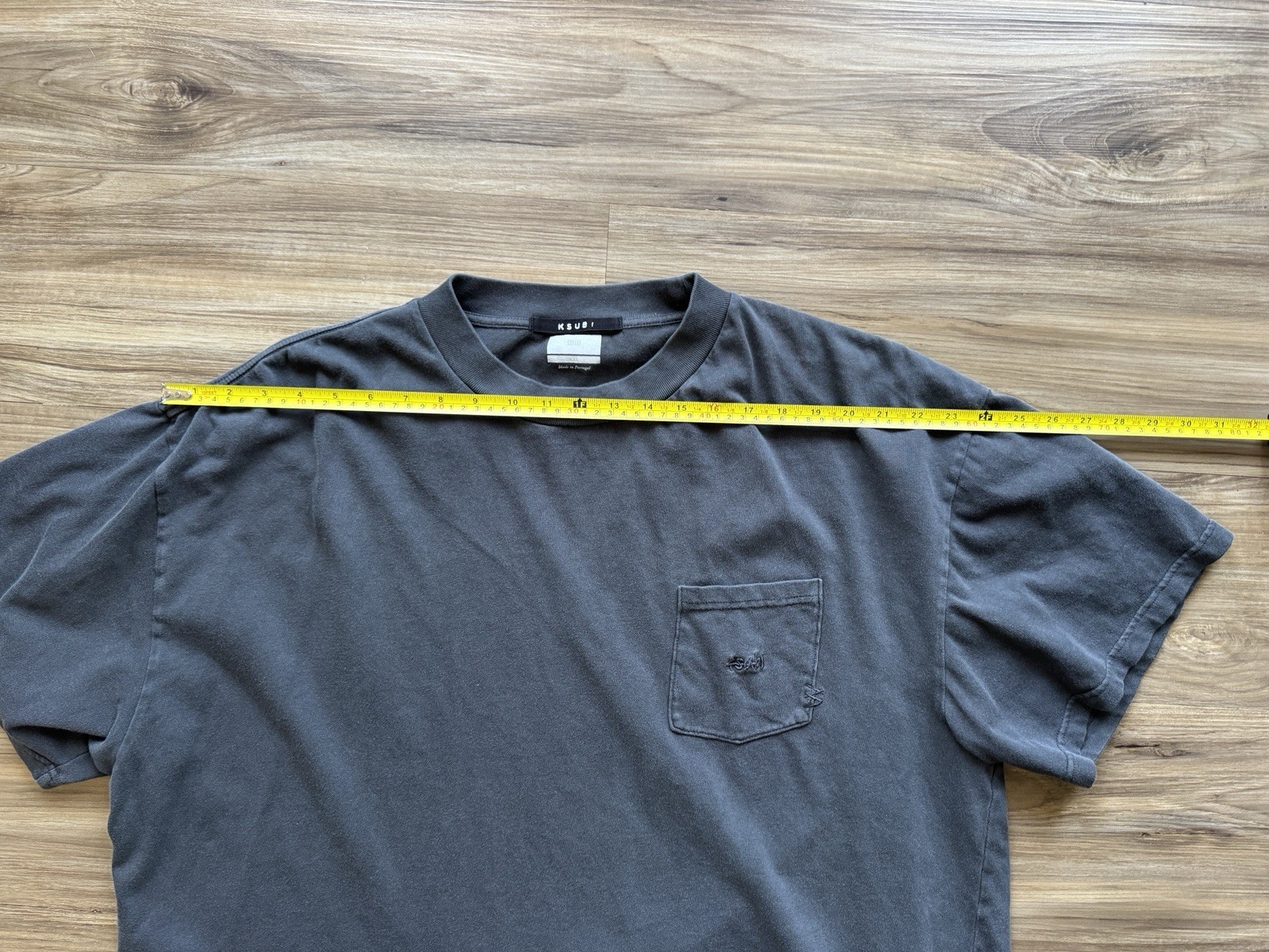 Ksubi Pocket T-Shirt Men’s XL Gray Made in Portugal Drawstring Hem Cotton Tee