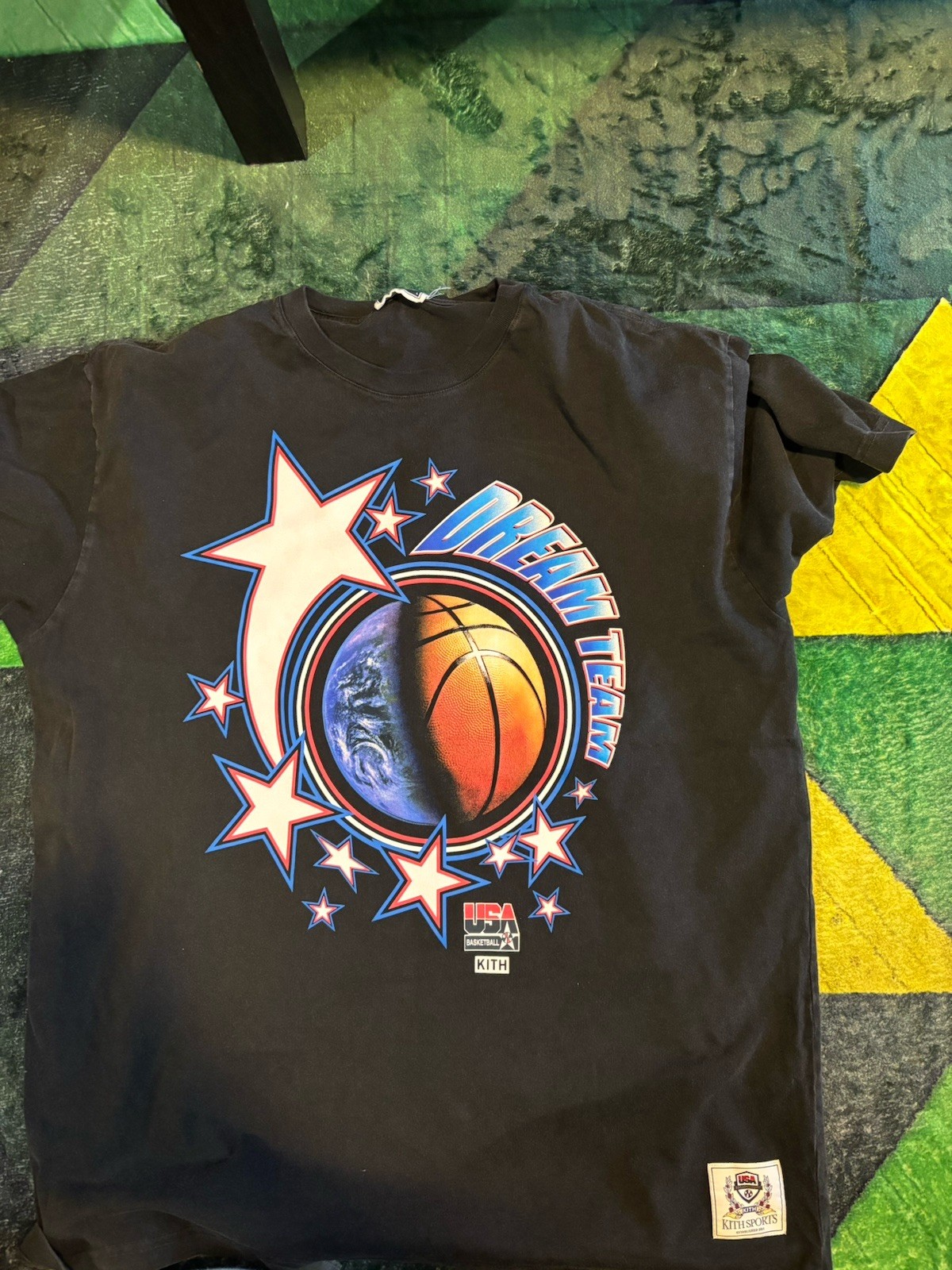 Kith Vintage USA Basketball Dream Team Black Tee Mens Size Large Used