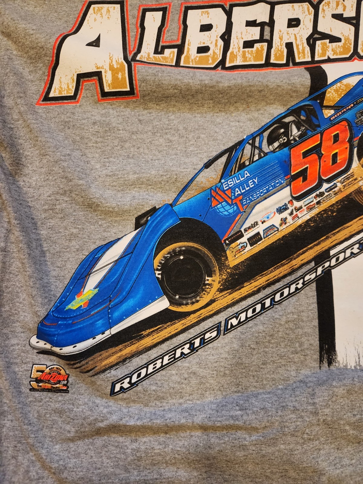 Garrett Alberson #58 Dirt Late Model 2024 Gray Shirt For Men Size M