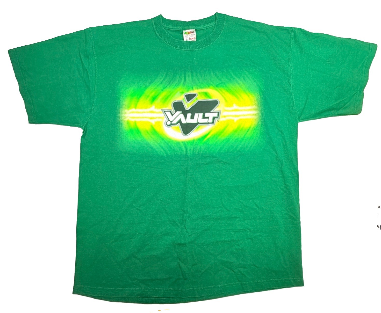 Y2K Vault Energy Drink Promo T-Shirt Men’s XL Green Double Sided Logo RARE!