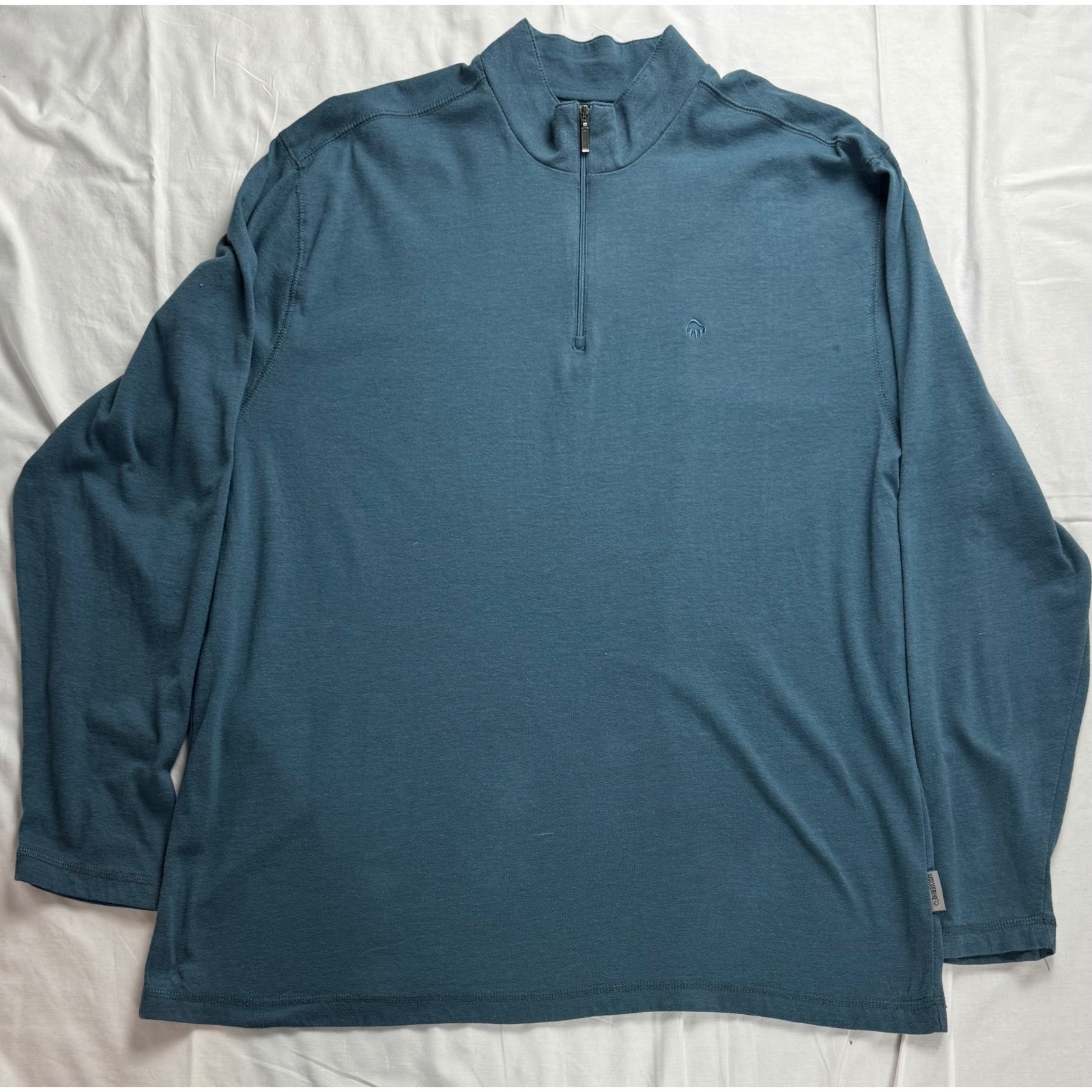Wolverine Mens XL Quarter Zip Pullover Shirt Lot of 2 Blue Burgundy Long Sleeve