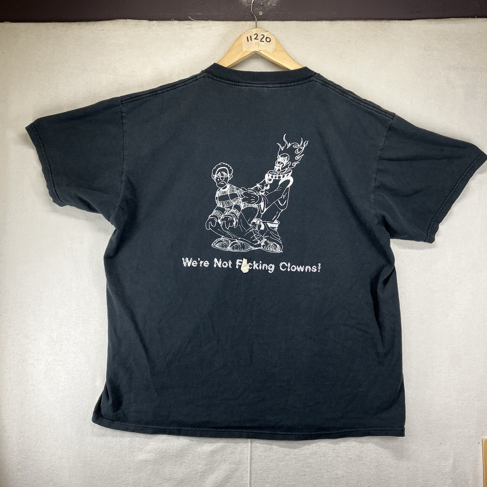 Vintage Y2K 2000s Offensive Clown T Shirt Large “We’re Not F%cking Clowns” Adult