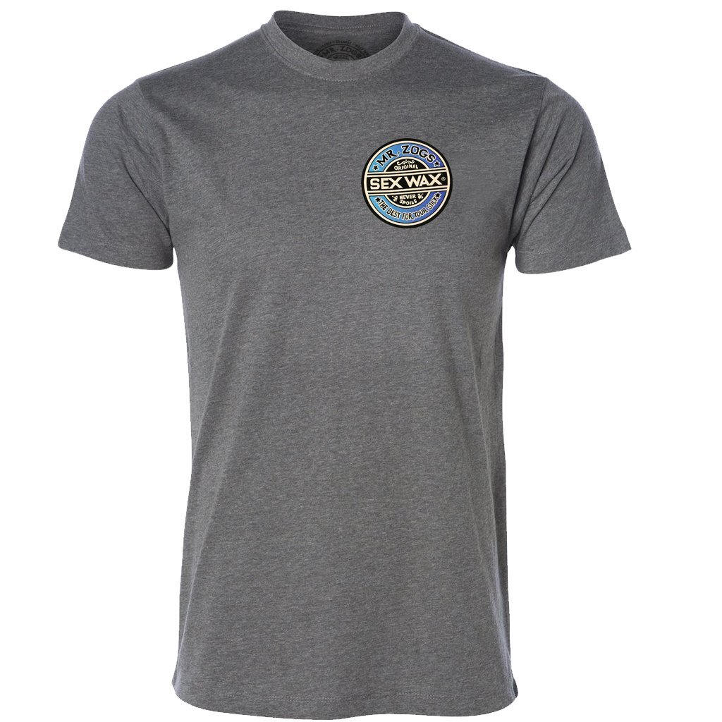 Sex Wax Mr Zogs Surf T Shirt Short Sleeve Fade Graphite Heather Free Ship