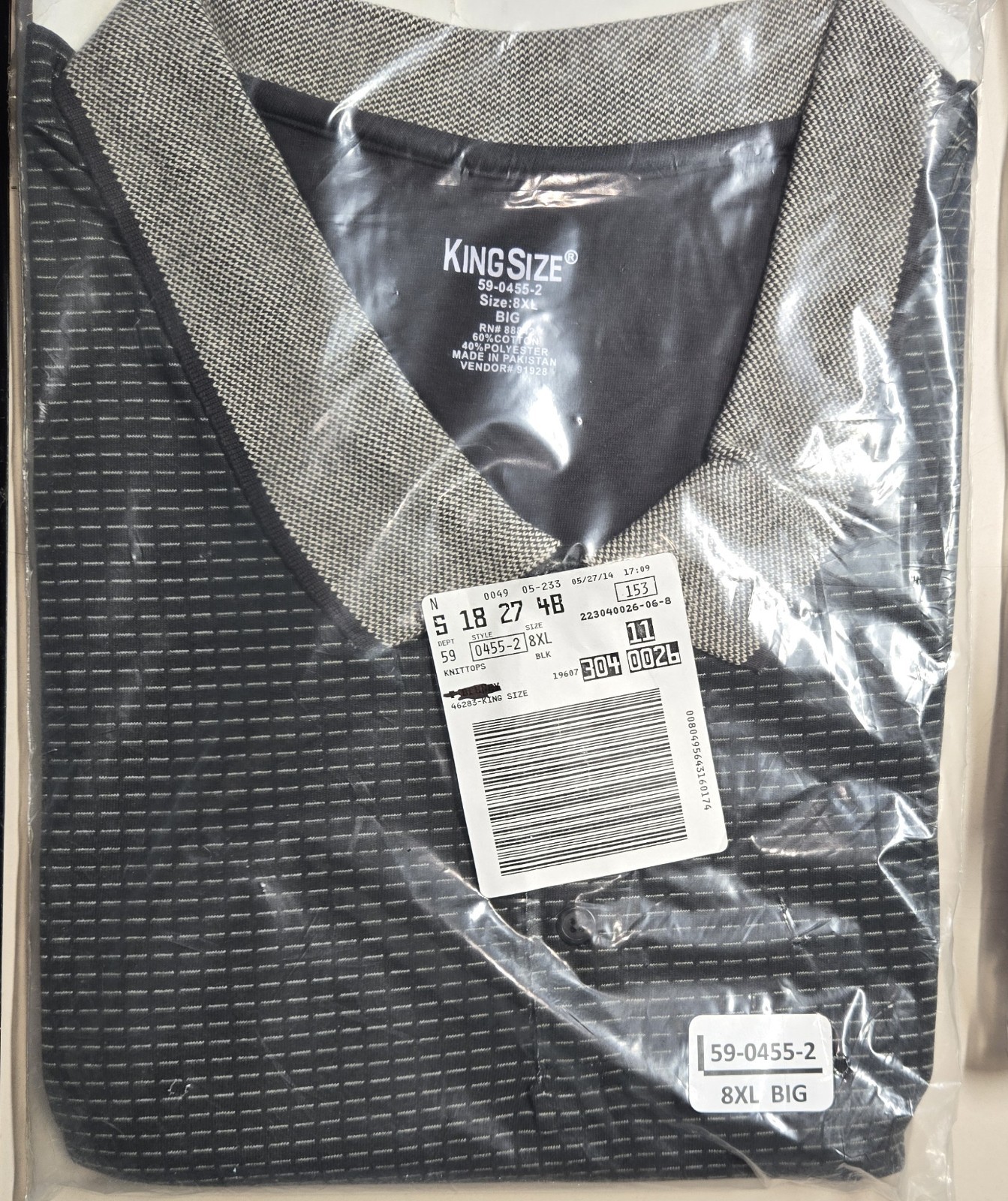 lot of 9 new KingSize King Size brand 100% cotton MENS 8XL BIG tee collar shirts