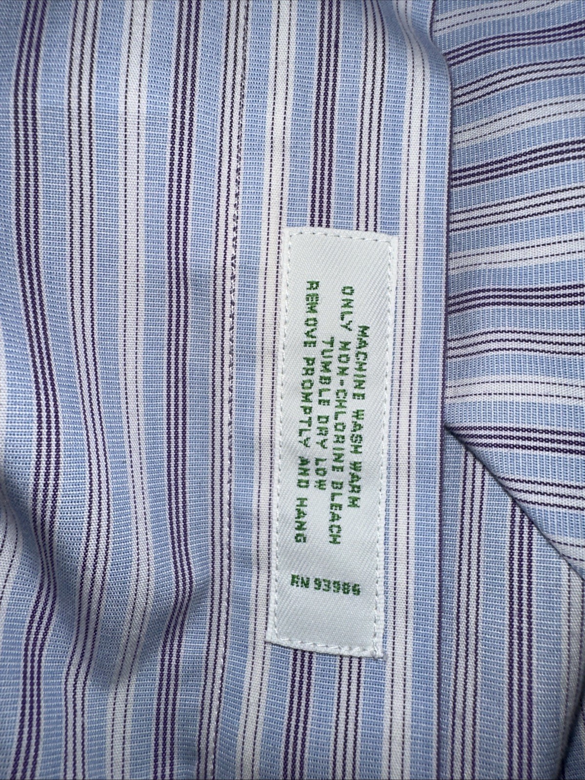 Brooks Brothers Classic 16.5 33 Blue White Striped Non-Iron Supima Cotton Shirt