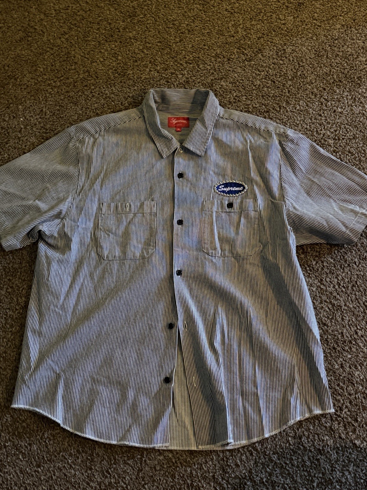Supreme Studded Patch S/S Work Shirt Men’s XL