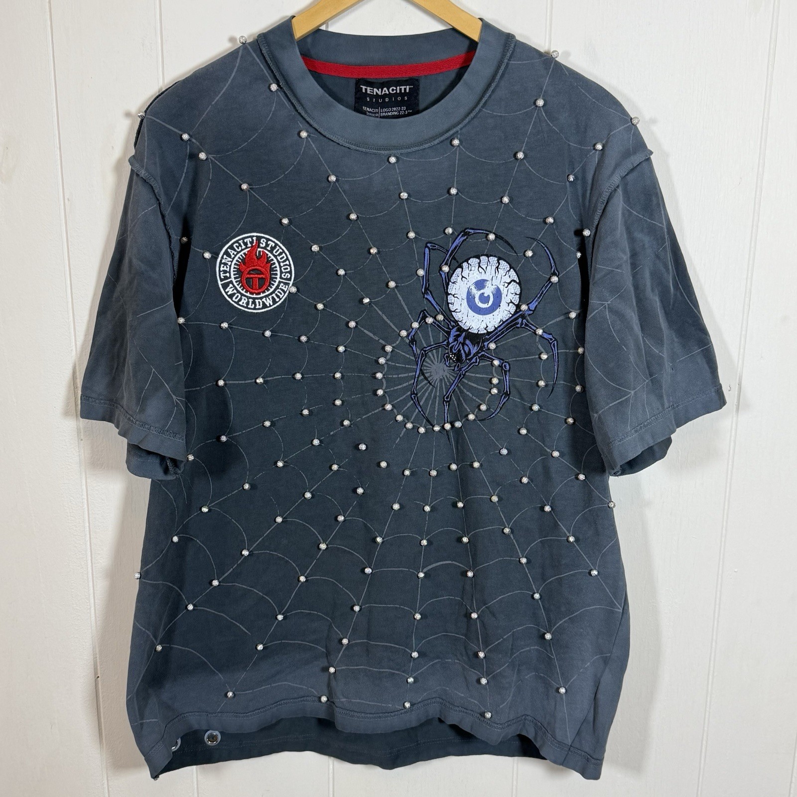 Tenaciti Studios Men’s XL Streetwear Tee Size L Stones/Spider/Skull Hit Free SHP