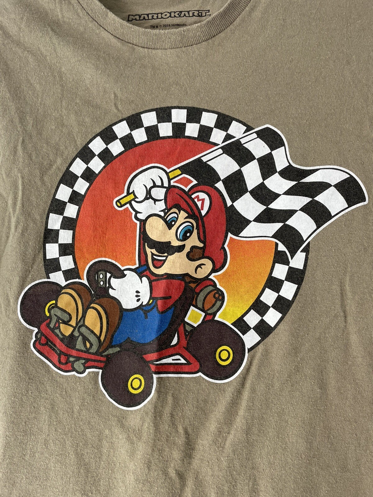 Nintendo Super Mario Kart Tan Mens Sz small T-Shirt 2018