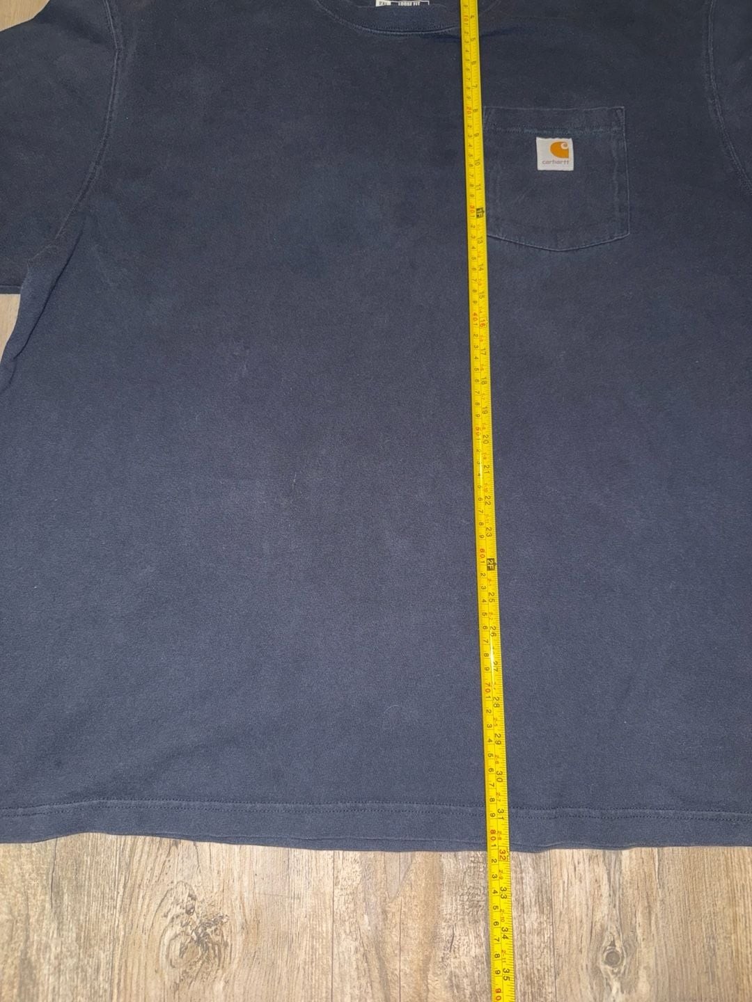 Vintage Carhartt Loose Fit Heavyweight Short Sleeve Pocket T-Shirt Navy Blue
